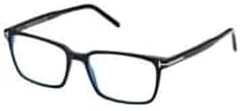 Tom Ford FT5802-B Retangle Shape Eyeglass Frame + Bundle With eSHADES Eyewear Cleaning Kit, 53 mm, Shiny Black ( 53 Mm ) in Saudi Arabia