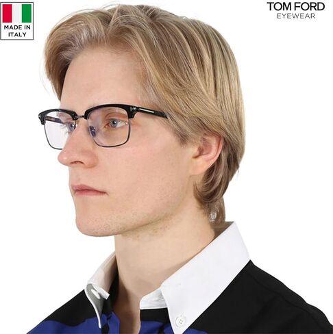 Tom Ford FT5802-B Retangle Shape Eyeglass Frame + Bundle With eSHADES Eyewear Cleaning Kit, 53 mm, Shiny Black ( 53 Mm ) in Saudi Arabia