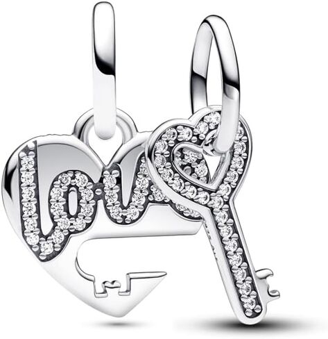 Pandora Splittable Heart & Key Dangle Charm 793081C01 in Saudi Arabia