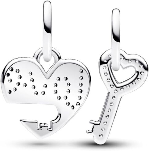 Pandora Splittable Heart & Key Dangle Charm 793081C01 in Saudi Arabia