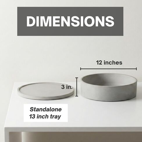 Simon Brothers Concrete Fruit Bowl with Tray for Kitchen Counter - Large Decorative Bowl for Home Decor - Modern Key Bowl for Entryway Table - Minimalist Decor for Coffee Table in Saudi Arabia