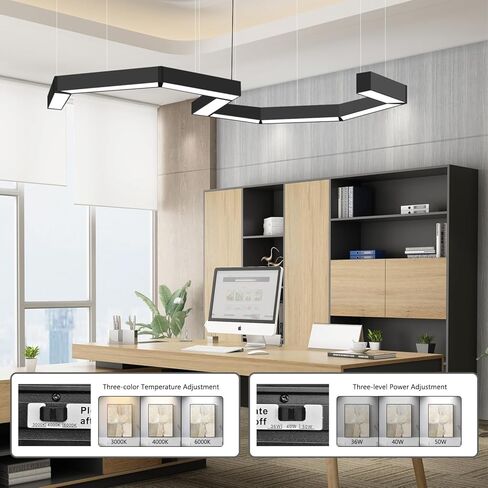 47 "لاعبا اساسيا قلادة قلادة LED أكريليك ، مصباح طاولة قابلة لل dimmable 50 واط مع التحكم عن بعد ، مصباح الجزيرة الحديثة (لبار مكتب غرفة الطعام في غرفة الطعام) ، 3000K-6000K ، الأسود in Saudi Arabia