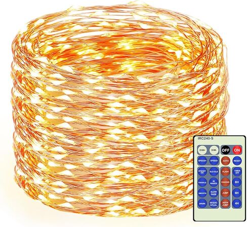 Decute 164FT 500LED Christmas Fairy String Lights Dimmable with Remote Control Copper Wire Starry Lights with UL Cerficated Decorative for Party Wedding Bedroom Christmas Tree Warm White in Kuwait