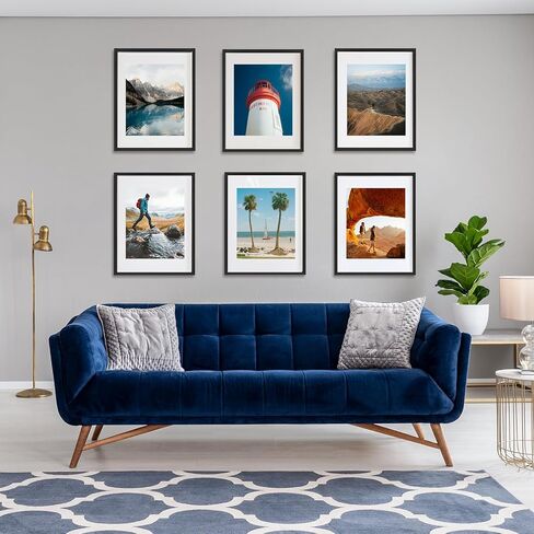 Fixwal 11x14 Picture Frame Set of 6 with Shatter Resistant Plastic Glass, Thin Border and Light Weight Photo Frames for Wall or Tabletop Display, Black in Saudi Arabia