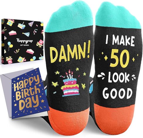 HAPPYPOP 40th Years Old Birthday Gifts - Gifts for Guys in Their 40s, 40th Birthday Socks With Greeting Card, Gift Ideas for 40 Year Old Man Woman in Kuwait