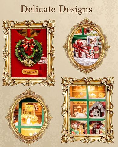 مجموعة ألعاب منزل مصغرة من روبوت تايم سانتا توي شوب ثلاثية الأبعاد للبالغين، مجموعة بناء إطار صور تحت عنوان عيد الميلاد، نموذج بيت دمية خشبي صغير لصياغة الأسرة وهدايا ديكور العطلات in Saudi Arabia