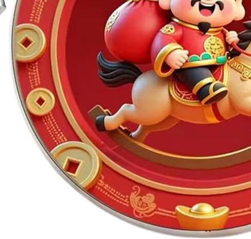 سلسلة مفاتيح السنة الجديدة - زجاج مطلي ثنائي الأبعاد 2026-2D سلسلة مفاتيح حقيبة ظهر God of Wealth - لحقيبة السيارة والمكتب والسفر والمهرجانات والاحتفالات العائلية وحفلات العمال in Kuwait