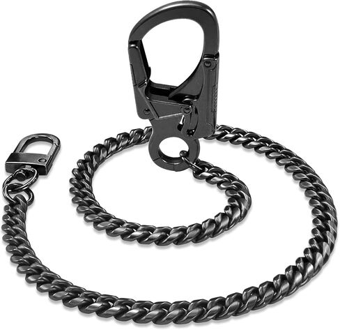 Ahiller Wallet Chain for Men - 25" Stainless Steel Pants Keychain with Lockable Carabiner, Biker Punk Style Accessories in Saudi Arabia
