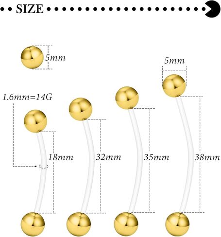 Hoeudjo Pregnancy Belly Rings Maternity Belly Button Rings Plastic Long Bar Navel Ring for Maternity Sport Pregnant Women Different Length 18/32/35/38mm Ball Size 5mm in Saudi Arabia