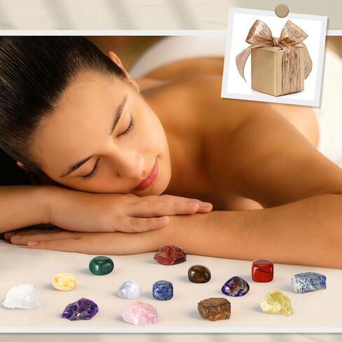 64 Pcs Crystals and Healing Stones Set for Meditation,7 Raw Chakra Stones Crystals Kit Pyramid Reiki Real Crystal Stone with Wooden Box, Lava Bracelet, Chakra Necklace, Gifts for Crystal Beginners in Saudi Arabia