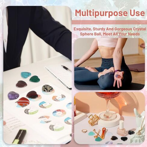 144 قطعة من أحجار الكريستال على شكل قلب، 0.8 بوصة من أحجار القلق والبلورات السائبة وحجر الشفاء، مجموعة أحجار كريمة كريستالية طبيعية من حجر الكريستال لهدايا ديكور التأمل DIY موازنة الشاكرا in Kuwait