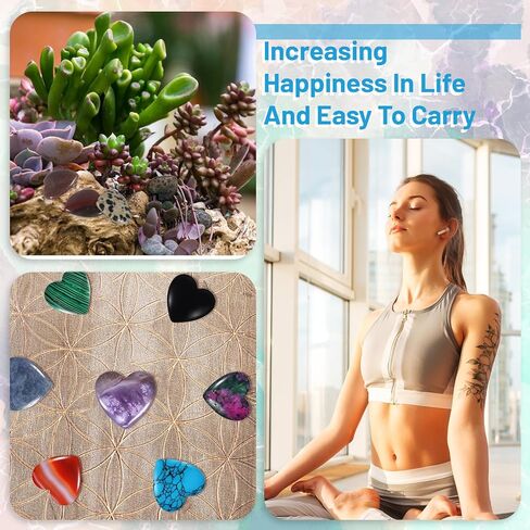 144 قطعة من أحجار الكريستال على شكل قلب، 0.8 بوصة من أحجار القلق والبلورات السائبة وحجر الشفاء، مجموعة أحجار كريمة كريستالية طبيعية من حجر الكريستال لهدايا ديكور التأمل DIY موازنة الشاكرا in Kuwait