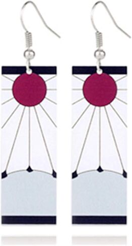 JinYu Demon Slayer Earrings Kamado Tanjirou's Earrings Japanese Anime Demon Slayer Cosplay Prop Cartoon Acrylicv in Saudi Arabia