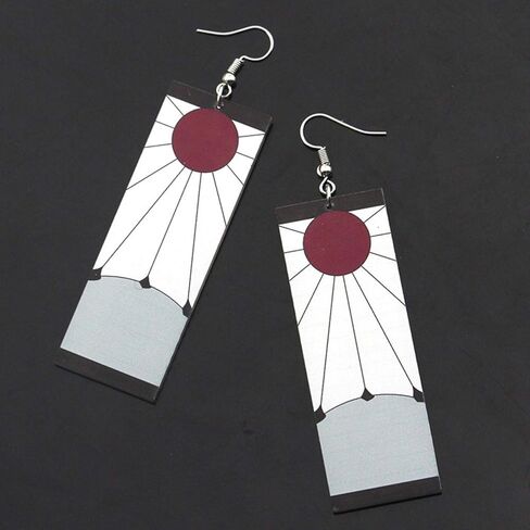 JinYu Demon Slayer Earrings Kamado Tanjirou's Earrings Japanese Anime Demon Slayer Cosplay Prop Cartoon Acrylicv in Saudi Arabia