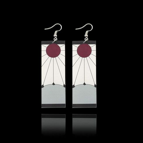 JinYu Demon Slayer Earrings Kamado Tanjirou's Earrings Japanese Anime Demon Slayer Cosplay Prop Cartoon Acrylicv in Saudi Arabia