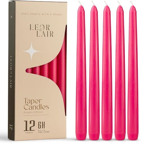 شموع Leor & Lair العاجية - 12 شمعدان عاجي مقاس 10 بوصات - أعواد شموع كريمية غير معطرة لتزيين المنزل، وطاولات العطلات، وحفلات الزفاف، والمطاعم والفعاليات التجارية in Kuwait