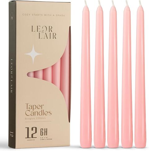 شموع Leor & Lair العاجية - 12 شمعدان عاجي مقاس 10 بوصات - أعواد شموع كريمية غير معطرة لتزيين المنزل، وطاولات العطلات، وحفلات الزفاف، والمطاعم والفعاليات التجارية in Kuwait