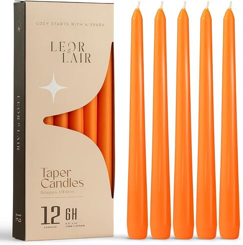 شموع Leor & Lair العاجية - 12 شمعدان عاجي مقاس 10 بوصات - أعواد شموع كريمية غير معطرة لتزيين المنزل، وطاولات العطلات، وحفلات الزفاف، والمطاعم والفعاليات التجارية in Kuwait