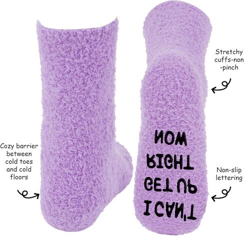 Dog Mom Socks Funny Puppy Lover Fuzzy Fleece Dog Is On My Lap Xmas Birthday Mother's Day (Hot Pink/Purple) in Saudi Arabia