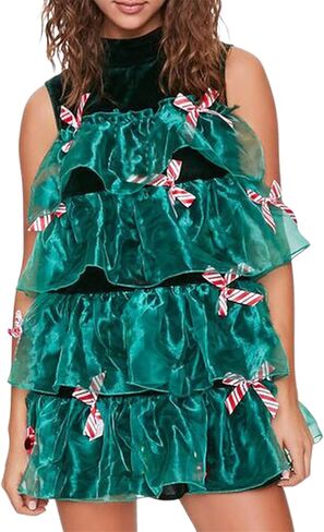 SOLILOQUY Christmas Tree Dress Up Outfits Christmas Festive Dress Women Christmas Party Costume Ugly Xmas Sweater in Saudi Arabia