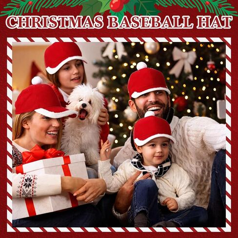 Hercicy 4 Pcs Christmas Baseball Cap Santa Cap for Women Men Vintage Adjustable Xmas Baseball Caps Funny Christmas Caps with Fuzzy Fur Pom in Saudi Arabia