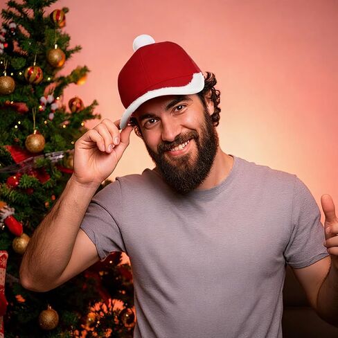 Hercicy 4 Pcs Christmas Baseball Cap Santa Cap for Women Men Vintage Adjustable Xmas Baseball Caps Funny Christmas Caps with Fuzzy Fur Pom in Saudi Arabia