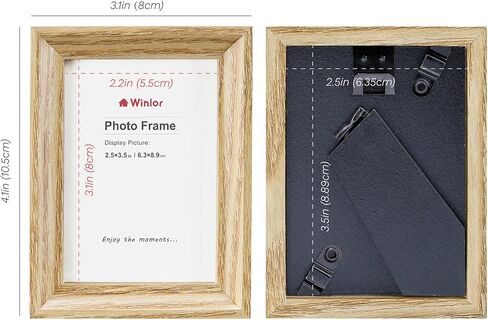 2.5x3.5 Mini Picture Frames Set of 6, Small Polaroid Photo Frame with HD Glass, FSC Certified Eco MDF Wood, Tabletop Desk & Wall Display for Instax Film, Baby Nursery Decor, Wallet Size, Gold in Kuwait