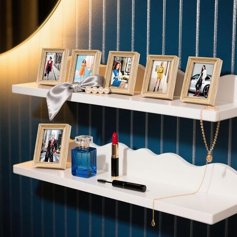 2.5x3.5 Mini Picture Frames Set of 6, Small Polaroid Photo Frame with HD Glass, FSC Certified Eco MDF Wood, Tabletop Desk & Wall Display for Instax Film, Baby Nursery Decor, Wallet Size, Gold in Kuwait