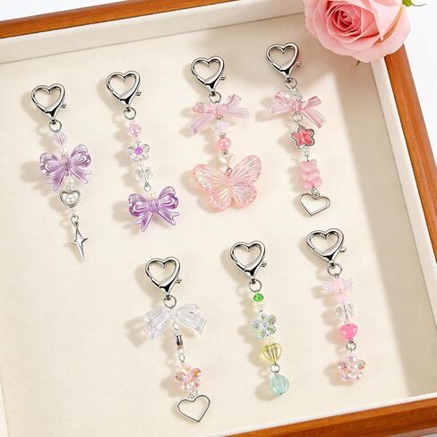 Lip Gloss Keychain Bulk, Lip Balm Holder Keychains with Cute Exquisite Charm Jewelry, Lipstick Keychain Accessories in Saudi Arabia