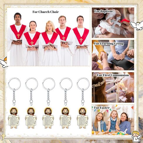 Nosiny 50 Pcs Acrylic Jesus Keychain Bulk Inspirational Mini Jesus Key Chain Religious Christian Keychains Gift Bulk for Sunday School Baptism Church in Saudi Arabia