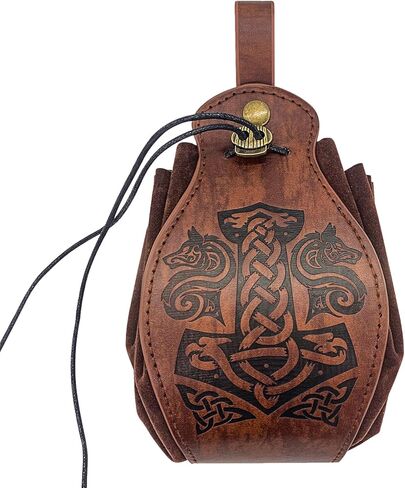 Retro Waist Bag, Belt Pouch, Vintage Leather Pouch, Portable Coin Purse for Travel, Style 4 in Saudi Arabia