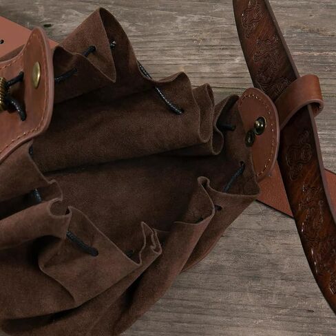 Retro Waist Bag, Belt Pouch, Vintage Leather Pouch, Portable Coin Purse for Travel, Style 4 in Saudi Arabia