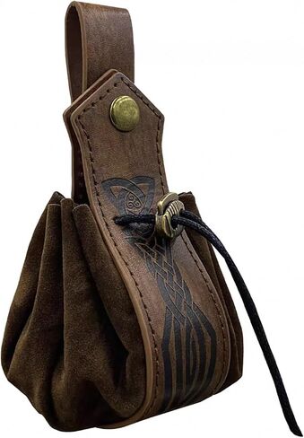 Retro Waist Bag, Belt Pouch, Vintage Leather Pouch, Portable Coin Purse for Travel, Style 4 in Saudi Arabia