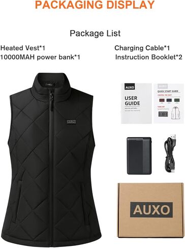 Auxo Quilted Heated Vest for Women, Lightweight Winter Heating Vest with Battery Pack Included in Kuwait