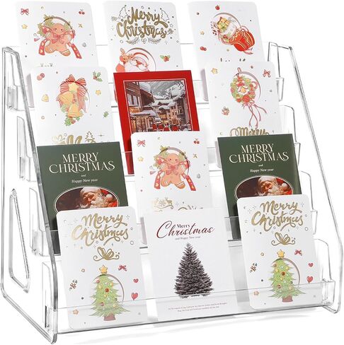 Upgraded 5 Tier Card Display Stand, Trading Greeting Card Display Stand for Stickers, Baseball Sports Cards, Postcards, On the Go for Vendor Events Retail(5 Tier, 1 Pack) in Kuwait