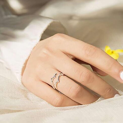Fancy Leaf Olive Design Ring for Women Metal Silver Color Opening Finger Jewelry in Saudi Arabia