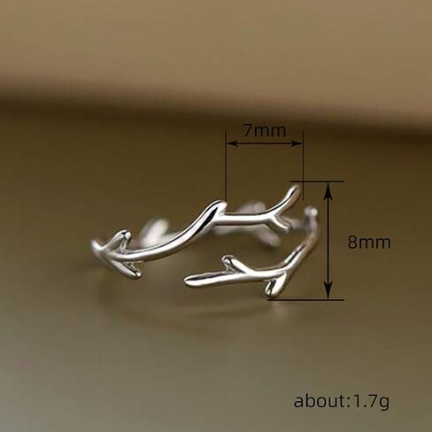 Fancy Leaf Olive Design Ring for Women Metal Silver Color Opening Finger Jewelry in Saudi Arabia