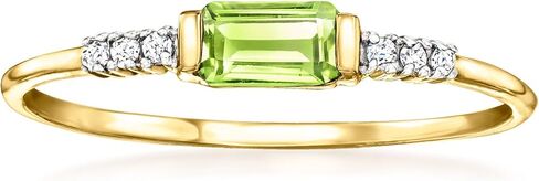 Pure Collection by Ross-Simons 0.20 Carat Peridot Ring With Diamonds in 14kt Yellow Gold in Saudi Arabia