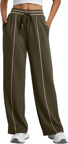 Wide Leg Sweatpants Women High Waisted Baggy Lounge Pants Drawstring Athletic Joggers with Pockets in Saudi Arabia