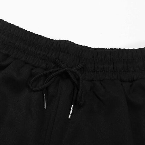 Womens Fashion Lace Trim Sweat Pants Elastic High Waist Drawstring Wide Leg Lounge Pants with Pocket for Yoga in Kuwait
