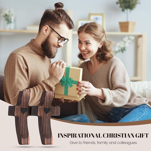 Yaoerlingiiu 8PCs Wooden Fidget Cross My Heart -StressRelief Prayer Cross Christian Encouragement Gift ChristmasGift for Adults/ Handheld Fidget Faith & AnxietySmall Wooden Croses for pocket prayers Prayer rosfor Hand Wall Crosses( Walnut Wood ) in Saudi Arabia