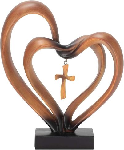 Gonetre Jesus Entwined Hearts Cross Easter Jesus Cross Ornament Jesus Intertwined Hearts Cross Craft Home Decor22*20 * 10CM Easter Supplies (A) in Saudi Arabia