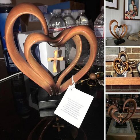 Gonetre Jesus Entwined Hearts Cross Easter Jesus Cross Ornament Jesus Intertwined Hearts Cross Craft Home Decor22*20 * 10CM Easter Supplies (A) in Saudi Arabia