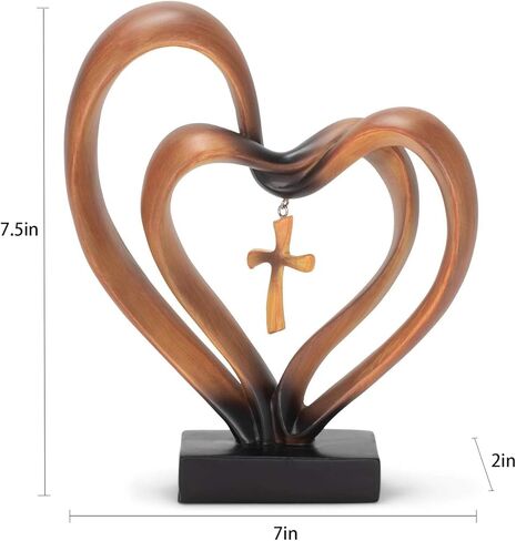 Gonetre Jesus Entwined Hearts Cross Easter Jesus Cross Ornament Jesus Intertwined Hearts Cross Craft Home Decor22*20 * 10CM Easter Supplies (A) in Saudi Arabia