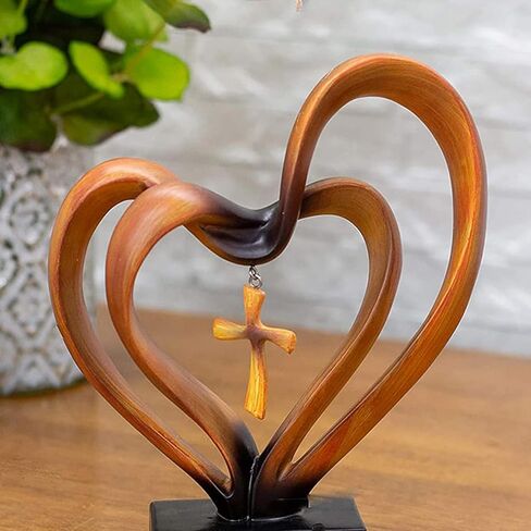 Gonetre Jesus Entwined Hearts Cross Easter Jesus Cross Ornament Jesus Intertwined Hearts Cross Craft Home Decor22*20 * 10CM Easter Supplies (A) in Saudi Arabia