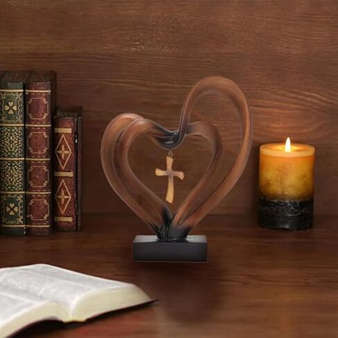 Gonetre Jesus Entwined Hearts Cross Easter Jesus Cross Ornament Jesus Intertwined Hearts Cross Craft Home Decor22*20 * 10CM Easter Supplies (A) in Saudi Arabia