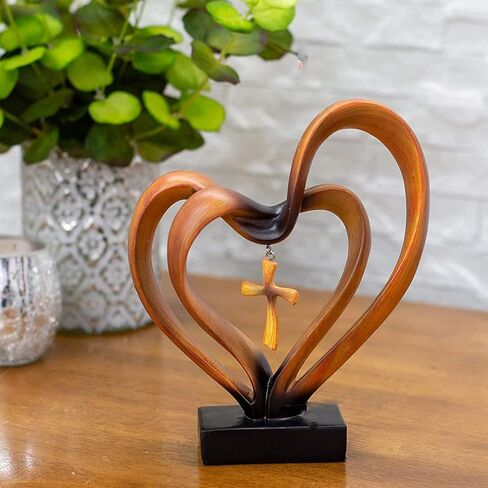 Gonetre Jesus Entwined Hearts Cross Easter Jesus Cross Ornament Jesus Intertwined Hearts Cross Craft Home Decor22*20 * 10CM Easter Supplies (A) in Saudi Arabia