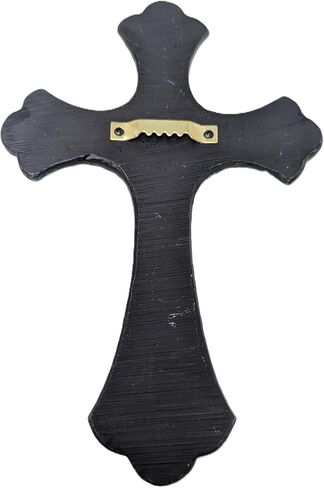 صليب جداري باللون الفيروزي من Western Elegance - صليب من الراتنج المزخرف مقاس 7.5 بوصة مزود بأزرار - ديكور منزلي مستوحى من الكنيسة المسيحية in Kuwait