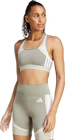 حمالة صدر Powerreact Train 3-Stripes متوسطة الدعم للسيدات من Adidas in Saudi Arabia