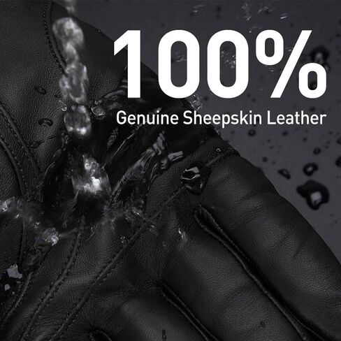 Men's Leather Winter Gloves - Touchscreen Compatible with Cashmere Lining for Driving in Saudi Arabia